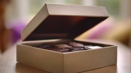 Open box of assorted chocolates