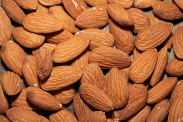 Close-Up of Almonds Showing Texture, Wrinkles, and Natural Form