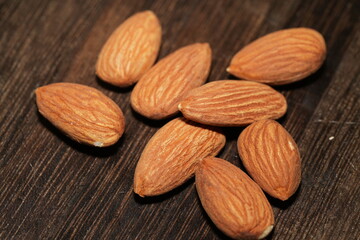 Close-Up of Almonds Showing Texture, Wrinkles, and Natural Form