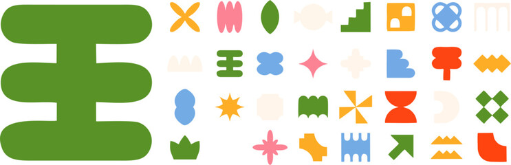 Fototapeta premium Organic and Geometric Abstract Shapes