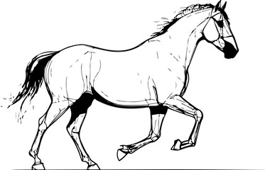 Horse Silhouette Vector Art, Running Horse Silhouette Design, Wild Horse Vector Illustration, Horse Profile Silhouette Art, Elegant Horse Vector Graphic, Galloping Horse Silhouette Image, Horse Head S