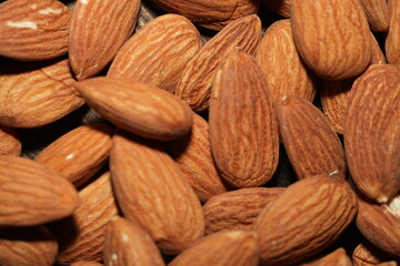 Close-Up of Almonds Showing Texture, Wrinkles, and Natural Form