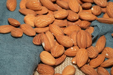 Close-Up of Almonds Showing Texture, Wrinkles, and Natural Form