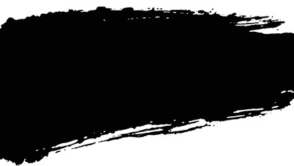 Fototapeta premium A dynamic diagonal black brushstroke with a textured appearance and sharp edges is set against a stark
