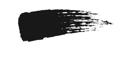 Fototapeta premium A textured black brush stroke tapers to a fine point on a white background providing a versatile and