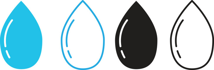 Minimal Water Droplet Icon Set