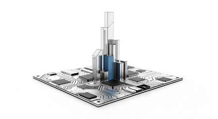 Digital Cityscape: Microchip Metropolis (AI Generated)