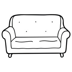 Illustration of a loveseat sofa isolated on transparent background