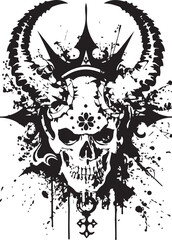 Winged skull and crossbones tattoo design with vintage emblem style