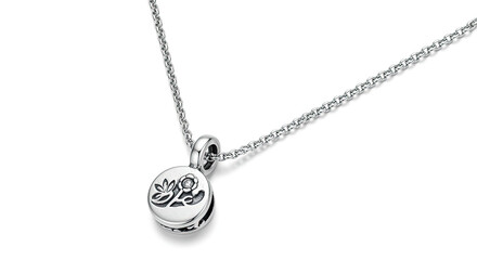 Fototapeta premium Elegant Silver Flower Pendant Necklace.