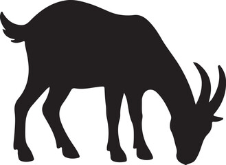 Goat silhouette vector illustration. Goat icon design 