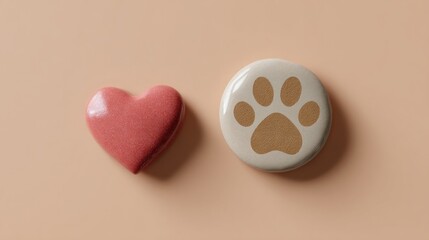 Heartfelt paw print duo invites eco-friendly pet adoption vibes and ancient love fables on National Pet Day canvas