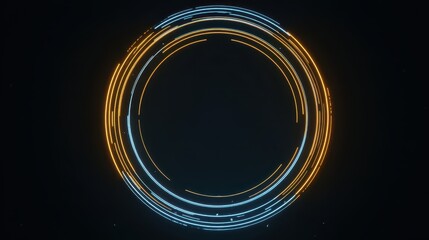 Neon-Accented Command HUD with Circular Motion Graphics