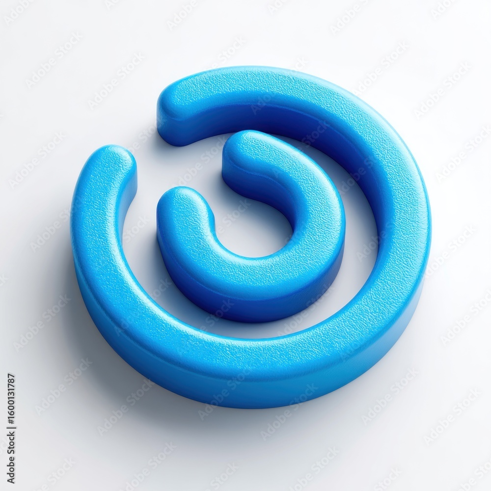 Fototapete abstract blue swirl design on white background with smooth edges and texture