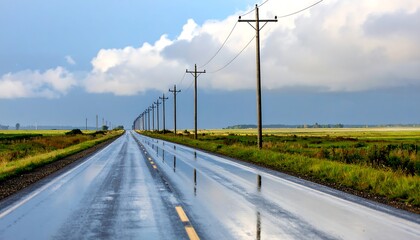 Fototapeta premium Country road after rain