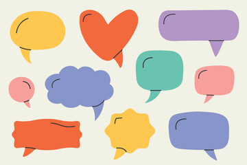 set of colorful speech bubbles; Empty Dialog Balloons, Chat Symbols, Communication Icons- vector illustration
