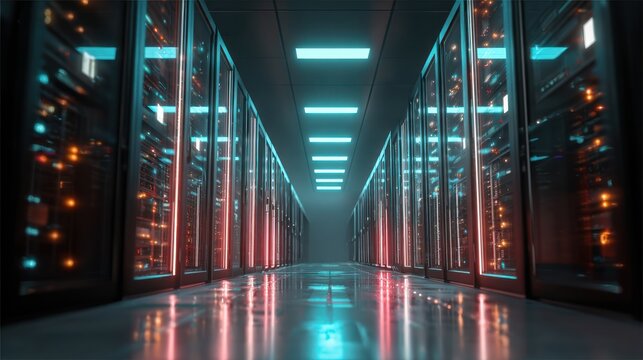 Server room interior - Powered by Adobe