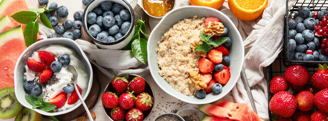 Healthy breakfast.. The concept of delicious and healthy food.