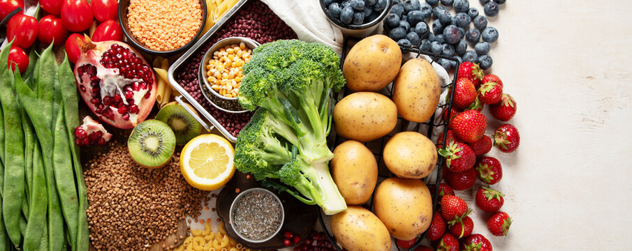 Healthy low carbs products. Ketogenic diet concept.