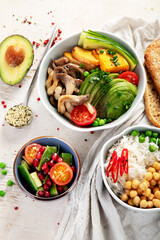 Dietary menu. Healthy vegan salad of vegetables.