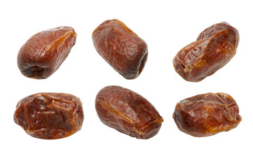 Close-Up of Dried Dates on White Background