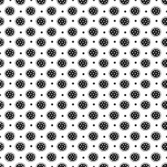 Abstract Floral Vintage Ornament. Polka Dots Print. Vector