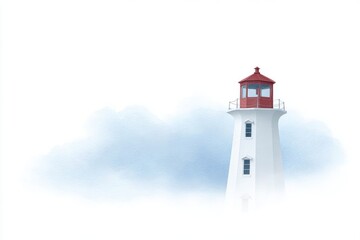 Misty lighthouse whispers maritime secrets amidst ethereal fog, embodying Solstice navigation rituals and World Lighthouse Day celebrations