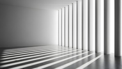 Fototapeta premium White room interior design with light and shadow architecture background design