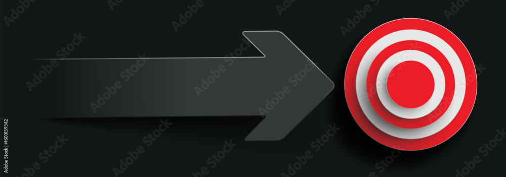 Canvas Prints black covert arrow red target header