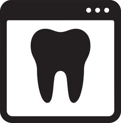 Silhouette vector of a tooth X-ray icon, suitable for dental diagnostics, medical imaging, and oral care designs.