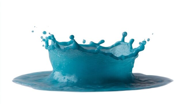 Blue elixir splash captures liquid briskness, invoking Ocean Day vitality, evoking azure dewdrops, fluid essence of aquatic festivals