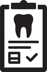 Silhouette vector of a dental insurance form, symbolizing dental coverage, claims, and patient documentation.