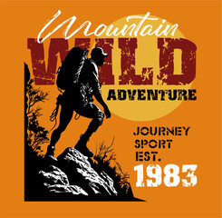 rock and mountain adventure illustration 