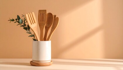 Kitchen Utensils in Holder Still Life with Natural Light