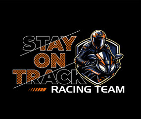 vector illustration of racing bikers