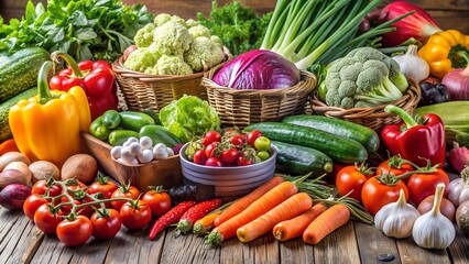 A vibrant and colorful assortment of fresh healthy