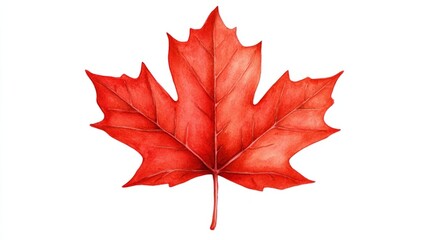 Intricately veined crimson maple leaf symbolizing autumnal whispers, maple harvest festivity, and evocative Canadian Thanksgiving tapestry