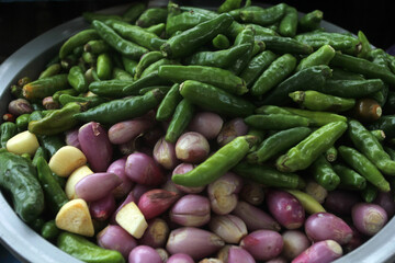 green chili in a market