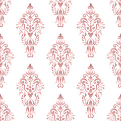 Classic Damask seamless pattern, Vintage design, element old style, Rose gold floral ornament, Luxury Ornamental lace tracery, Traditional background, Vector Illustration for Elegant Textile Design