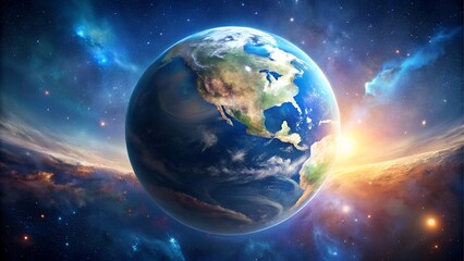 Obraz premium The earth glows brightly in the vast expanse of the