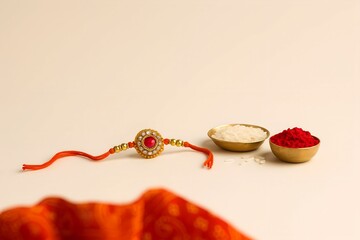 Rakhi Background with Blurred Foreground &ndash; Clean Space for Festive Design


