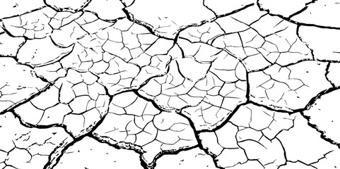 Dry cracked earth texture showing drought and arid climate. Detailed close-up of parched soil pattern. Ideal for backgrounds, environmental themes, or natural surface design.


