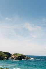 Cornish headland on a bright summer day