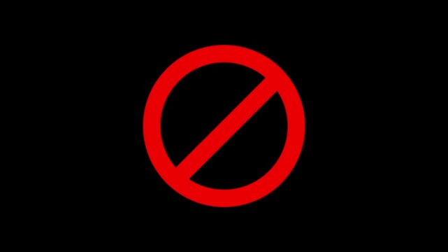 Prohibited sign on green, black and white background 4K resolution video 