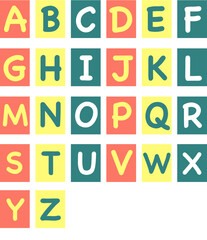 Bright English alphabet. Vector illustration