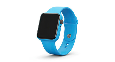 Modern Blue Smartwatch with Silicone Strap.