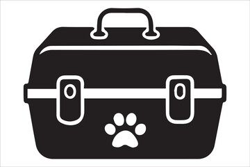 Minimalist Black and White Briefcase Vector Icon – Line Art Suitcase Illustration

