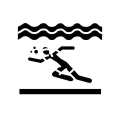 aqua jogging black flat icon for digital and print projects.