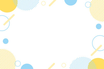 幾何学　ポップ　フレーム　イラスト　水色　黄色