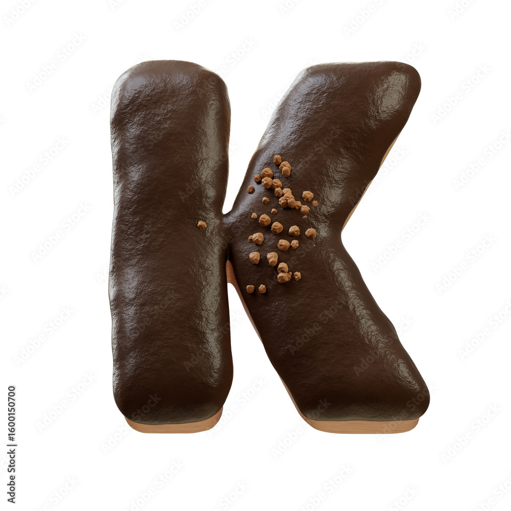 Fototapete 3d font.chocolate biscuit donut font concept. isometric alphabet. numbers and letters. 3d rendering 